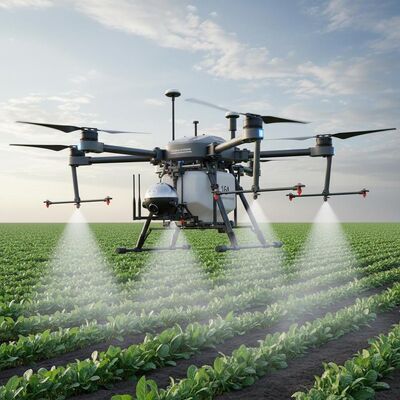 Drone agricolo di posizionamento RTK ad alta precisione con durata di volo di 12000 W e forma di spruzzatura di settore