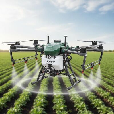 Drone agricolo ad alta precisione 12000 W durata di volo con spruzzatore UAV a forma di spruzzatore di settore