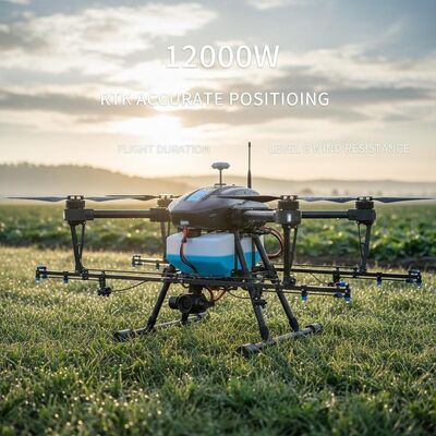TPU Fibre di carbonio Agricultural Sprayer Drone con 12000W Durata di volo RTK Posizionamento preciso e resistenza al vento di livello 8